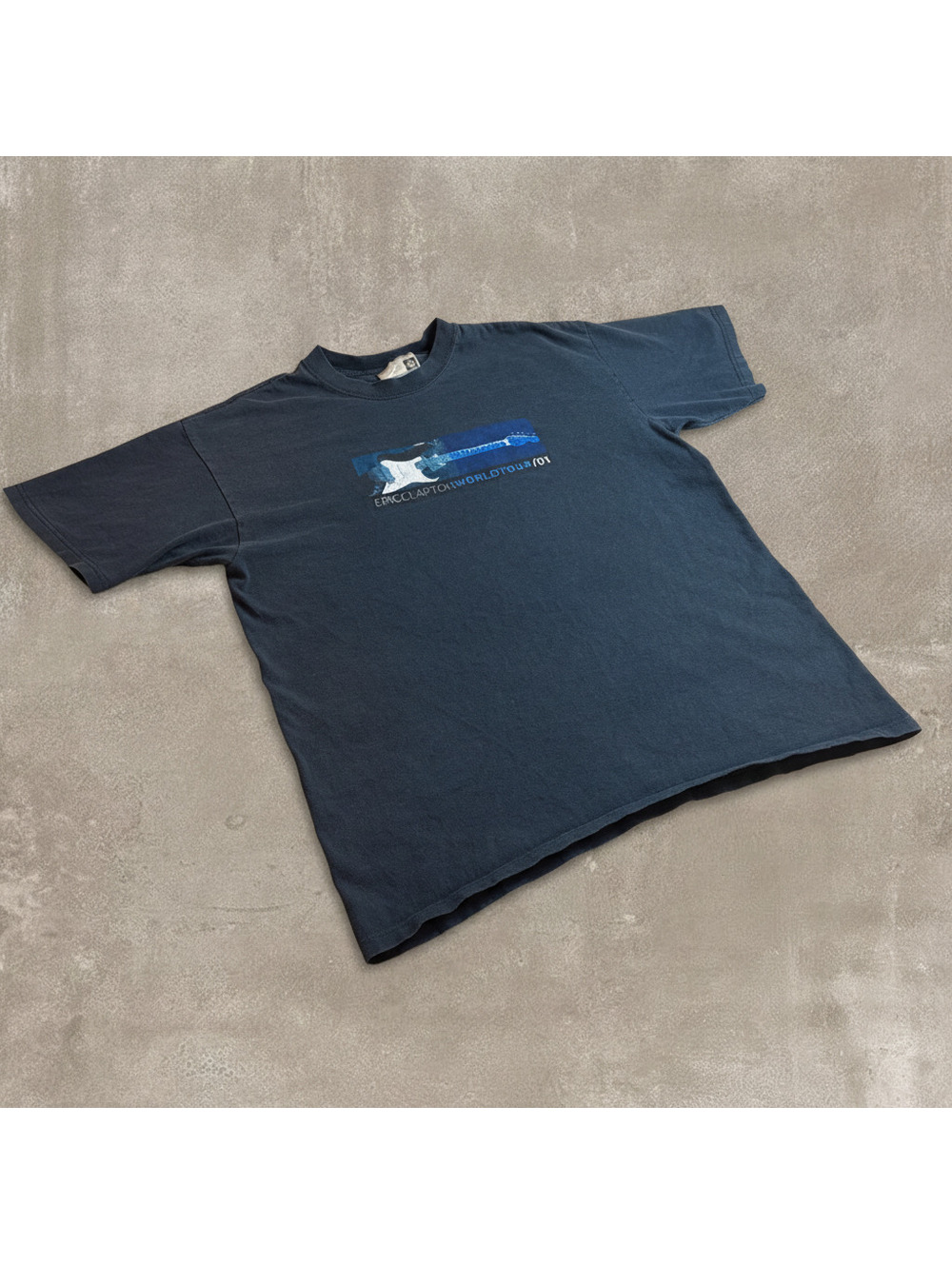 Vintage 2001 Eric Clapton World Tour T-Shirt Mens L Black Fender Guitar Band Tee